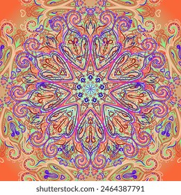 Mandala seamless pattern. Vintage decorative elements. Hand drawn background. Islam, Arabic, Indian, ottoman motifs. Geometric circle element in vector.