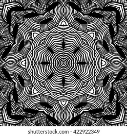 Mandala seamless pattern. Vintage decorative elements. Hand drawn background. Islam, Arabic, Indian, ottoman motifs.
