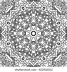 Mandala seamless pattern. Vintage decorative elements. Hand drawn background. Islam, Arabic, Indian, ottoman motifs.