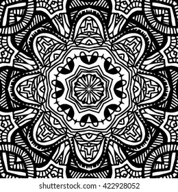 Mandala seamless pattern. Vintage decorative elements. Hand drawn background. Islam, Arabic, Indian, ottoman motifs.