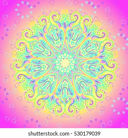Mandala seamless pattern. Vintage decorative elements. Hand drawn background. Islam, Arabic, Indian, ottoman motifs. Geometric circle element in vector. Kaleidoscope, medallion, yoga concept.