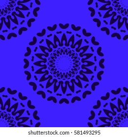 Mandala seamless pattern. Vintage decorative elements. Islam, Arabic, Indian, ottoman motifs. Geometric circle element. Kaleidoscope, medallion, yoga concept.