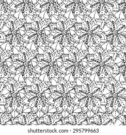 Mandala seamless pattern. Wonderful flower design. Abstract flowers illustration. Seamless background.