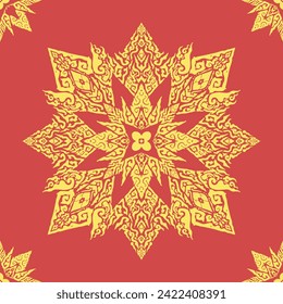 mandala seamless pattern yellow brick color number 10