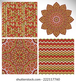 Mandala with seamless patterns. Round Ornament Pattern. Vintage decorative elements. Hand drawn background. Islam, Arabic, Indian, ottoman motifs.