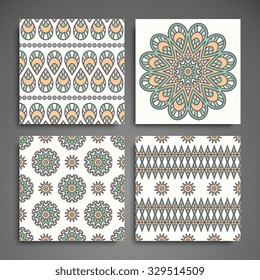 Mandala with seamless patterns. Vintage decorative elements. Oriental pattern, vector illustration.  Islam, Arabic, Indian, turkish, pakistan, chinese, ottoman motifs