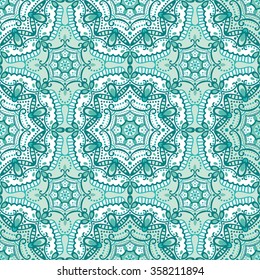 Mandala  seamless  pattern.Vintage vector decorative ornament. Hand drawn background. East,Islam, Arabic, Indian,ottoman mosaic, tile.Abstract Tribal ,ethnic texture.Orient, symmetry lace,blue colors