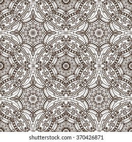 Mandala  seamless  pattern.Vintage vector decorative ornament,background. East,Islam, Arabic, Indian,ottoman,Orient  motifs.Abstract Tribal,ethnic texture. Symmetry Brown mosaic,tile,fabric,wallpaper