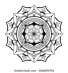 Mandala Seamless Star, Circular oriental decorative symbol and pattern