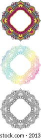 mandala set color design for tittle or opening