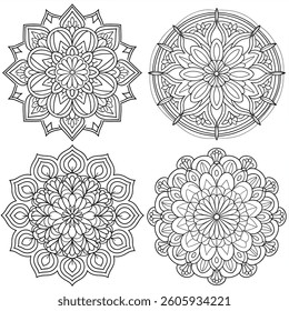 Mandala set colouring page victor style