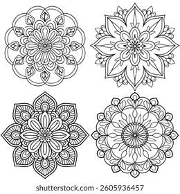 Mandala set colouring page victor style