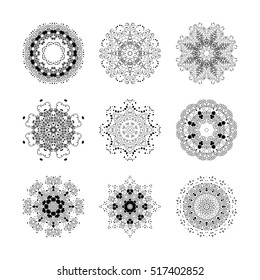Mandala set. Nine mandalas. Oriental style, very beautiful qualitative mandalas. For your website or greeting cards, for your holidays.