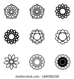 Mandala Set On White Background Flower Stock Vector (Royalty Free ...