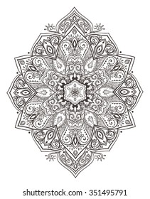 Mandala set and other elements. Vector. Mandala tattoo. Perfect for cards or any other kind of design, birthday and other holiday, kaleidoscope, medallion, yoga, india, arabic