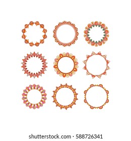 Mandala set red shades