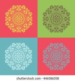 Mandala set round decorative ornament