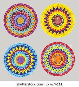 Mandala set Round Ornament Pattern. Vintage decorative elements. 
