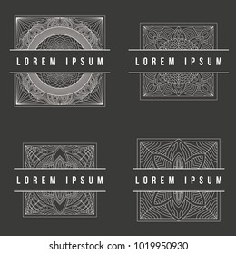 Mandala set texture abstract decoration background ornament element luxury ramadhan illustration emblem isolated