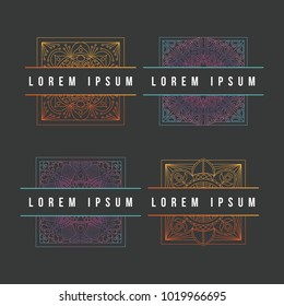 Mandala set texture abstract decoration background ornament element luxury ramadhan illustration emblem isolated gradient