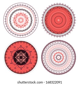 Mandala set. Vector Indian decorative pattern.