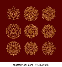Mandala set. Vintage decorative elements. Hand drawn background. Islam, Arabic, Indian, ottoman motifs.