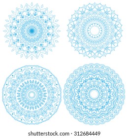 Mandala set. Vintage decorative elements. Hand drawn background. Indian, Turkish, Asian motifs. 