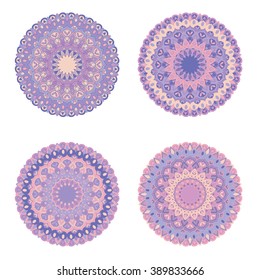 Mandala set. Vintage decorative elements. Hand drawn background. Indian, Turkish, Asian motifs.