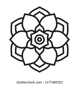 Mandala Shape for Coloring. Floral Kaleidoscope Ornament. Vector.