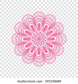 Mandala sign illustration. Vector. Cyclamen icon on transparent background.