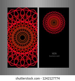 Mandala sign symbol, colorful round ornament. Business cards set,pattern. Isolated design elements for logo, icon, label, emblem. ethnic decoration