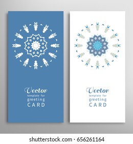 Mandala sign symbol, colorful round ornament. Business cards set. Decorative doodle art, stylized floral pattern. Isolated design elements for logo, icon, label, emblem. Tribal ethnic decoration