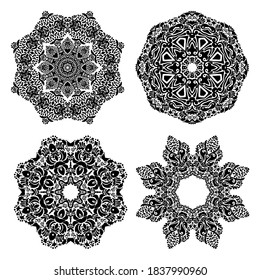 Mandala silhouette vector decorative medallion 