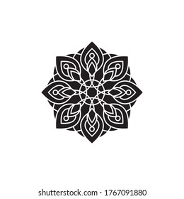 Ilustración de la plantilla de diseño de vectores de silueta de Mandala