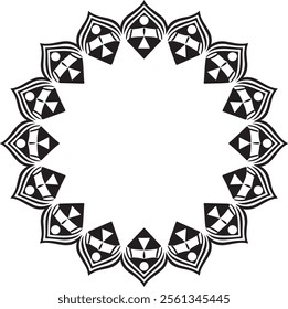Mandala Silhouette Vector Design With White Background