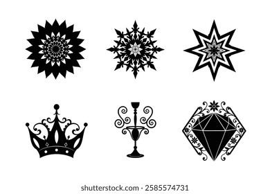 Mandala silhouette vector illustration icon
