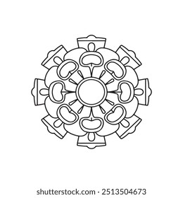 Estilo de Ilustración vectorial de silueta de mandala