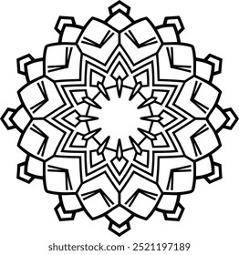 Mandala silhouette with white background