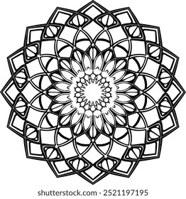 Mandala silhouette with white background
