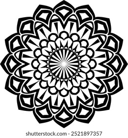 Mandala silhouette with white background