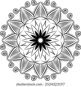 ilustrador de arte vetorial de silhueta mandala 