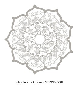 Mandala silver flower shaped design of Bohemic ornament indian and decoration theme Vector illustration