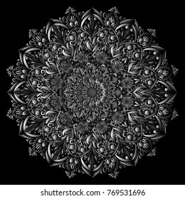 mandala silver  vector, floral mandala, oriental, coloring, book page mandala, Indian mandala, wedding