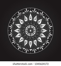 mandala - silver - vector logo/icon illustration - Vector