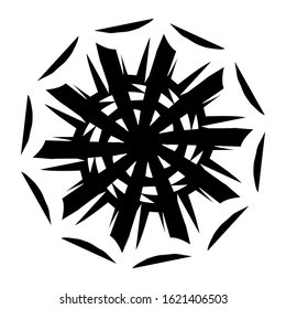 mandala simple black and white, modern look, outline