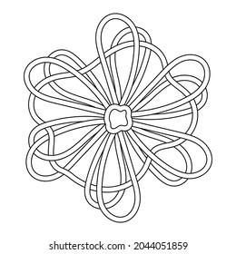 Mandala. Simple Coloring book forkids. Hand drawn vector illustration line style.