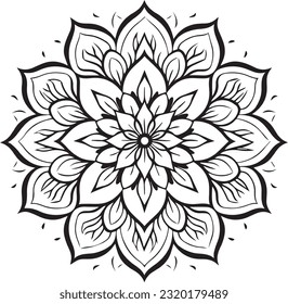 Mandala , Simple Coloring Book For Kid, Vector