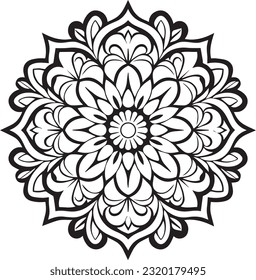 Mandala , einfaches Farbbuch für Kinder, Vektorgrafik