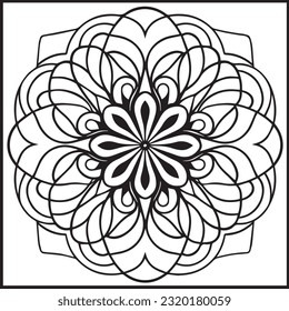 Mandala , Simple Coloring Book For Kid, Vector