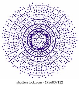 mandala con colores simples .Doodle mandala dibujado a mano vectorial.Aislado. 
